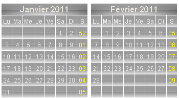 T�l�charger le mod�le de calendrier